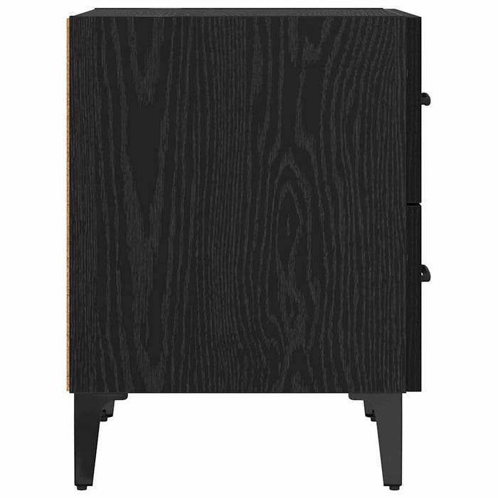 Dulap de pat 2 pcs Stejar Negru 40 x 35 x 47,5 cm Lemn compozit - WALTI WALTI