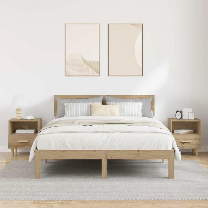 Dulap de noapte 2 pcs Stejar Artizanal 40 x 35 x 47 cm - WALTI WALTI