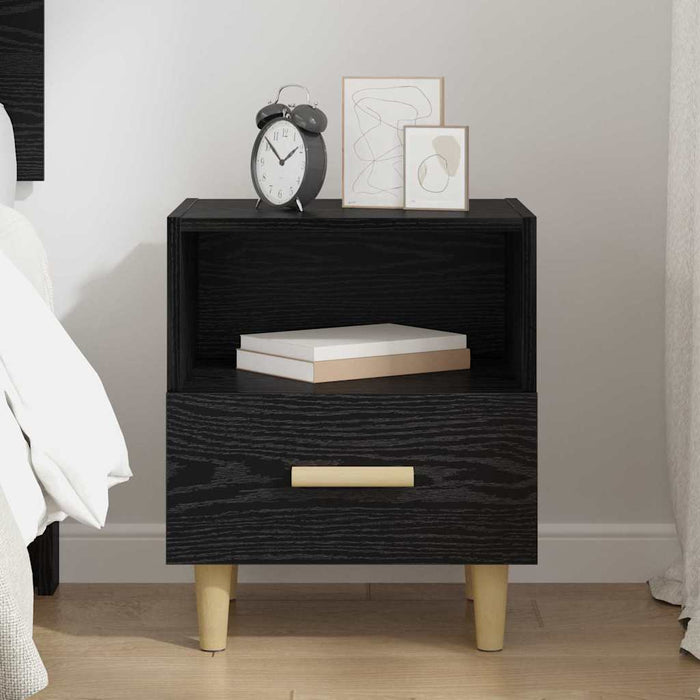 Dulap de noapte Stejar Negru 40 x 35 x 47 cm Lemn compozit - WALTI WALTI
