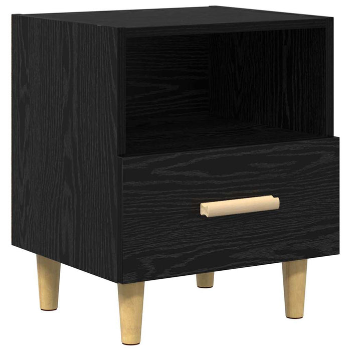 Dulap de noapte Stejar Negru 40 x 35 x 47 cm Lemn compozit - WALTI WALTI