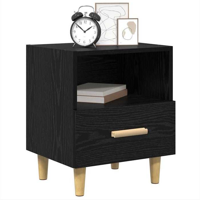 Dulap de noapte Stejar Negru 40 x 35 x 47 cm Lemn compozit - WALTI WALTI