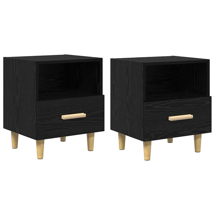 Dulap de noapte cu sertar 2 pcs Stejar Negru 40 x 35 x 47 cm - WALTI WALTI