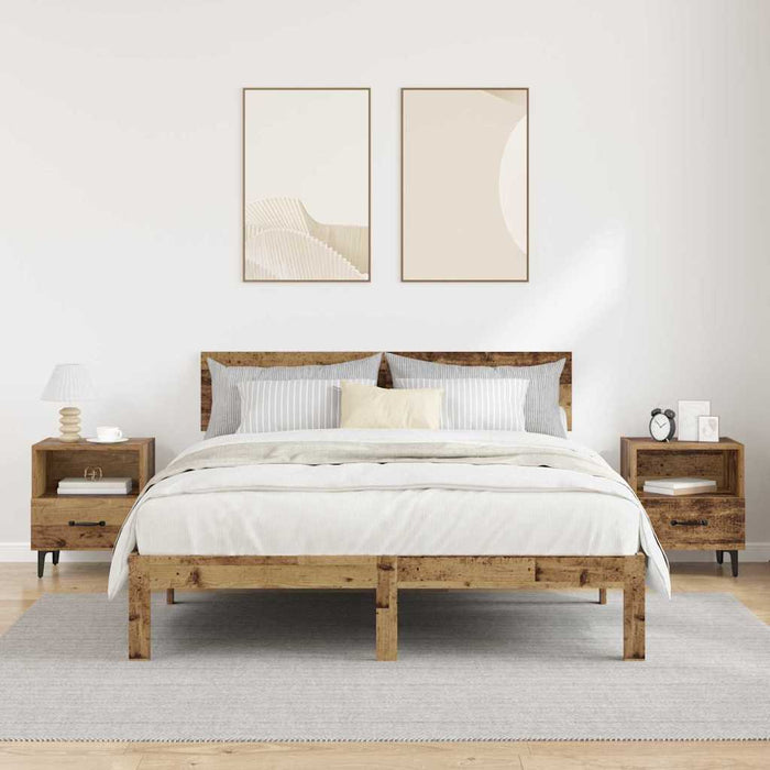 Dulap de noapte cu sertar 2 pcs Lemn vechi 40 x 35 x 47.5 cm - WALTI WALTI