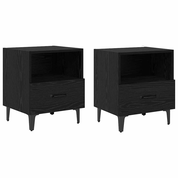 Dulap de noapte cu sertar 2 pcs Stejar negru 40 x 35 x 47.5 cm - WALTI WALTI