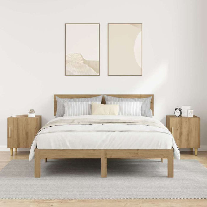 Dulap de noapte 2 pcs Stejar Artizanal 40 x 40 x 50 cm - WALTI WALTI