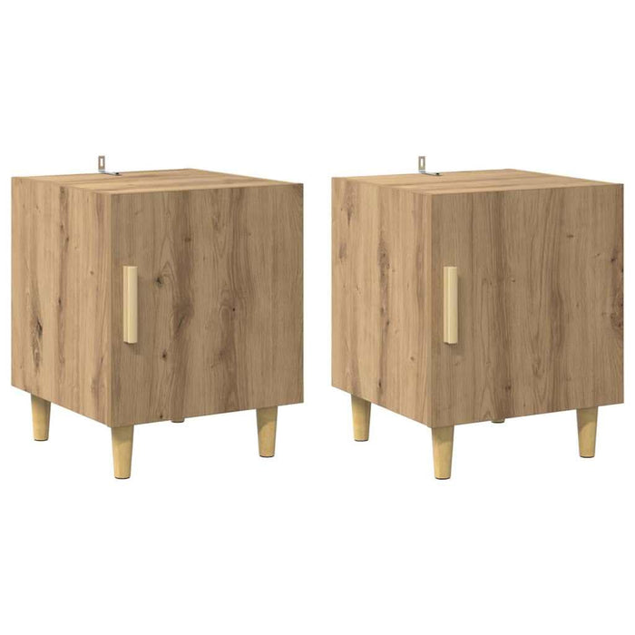 Dulap de noapte 2 pcs Stejar Artizanal 40 x 40 x 50 cm - WALTI WALTI