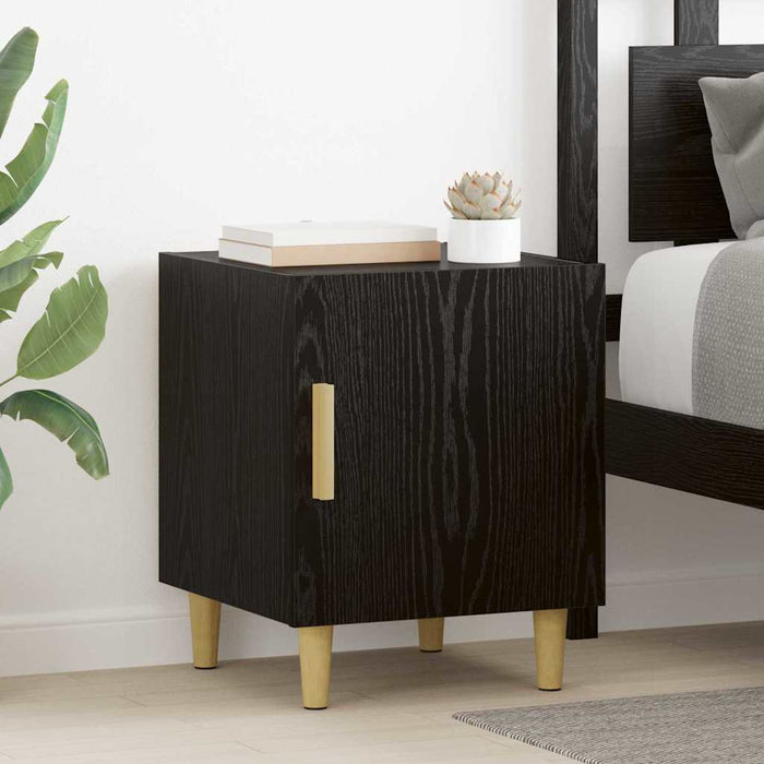 Dulap de noapte Pe perete 2 pcs Stejar Negru 40 x 40 x 50 cm - WALTI WALTI