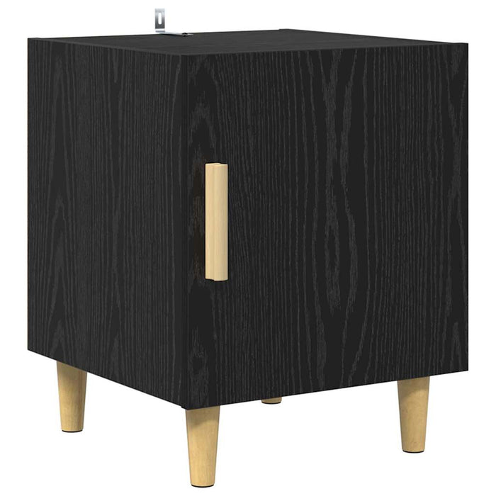 Dulap de noapte Pe perete 2 pcs Stejar Negru 40 x 40 x 50 cm - WALTI WALTI