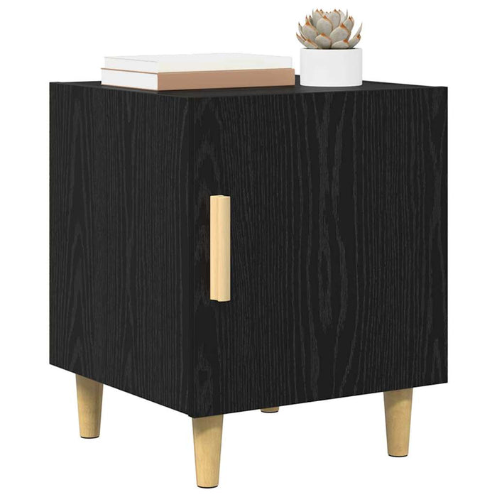 Dulap de noapte Pe perete 2 pcs Stejar Negru 40 x 40 x 50 cm - WALTI WALTI