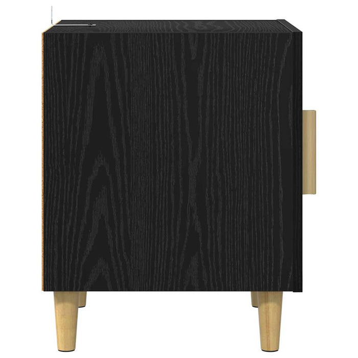 Dulap de noapte Pe perete 2 pcs Stejar Negru 40 x 40 x 50 cm - WALTI WALTI