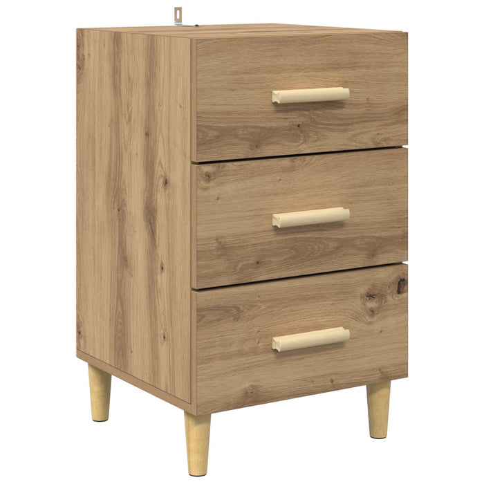 Dulap de noapte Stejar Artizanal 40 x 40 x 66 cm Lemn compozit - WALTI WALTI