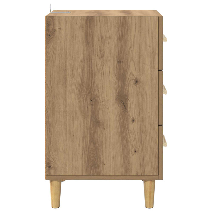 Dulap de noapte Stejar Artizanal 40 x 40 x 66 cm Lemn compozit - WALTI WALTI