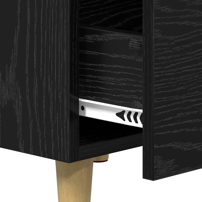 Dulap de noapte Stejar Negru 40 x 40 x 66 cm Lemn compozit WALTI