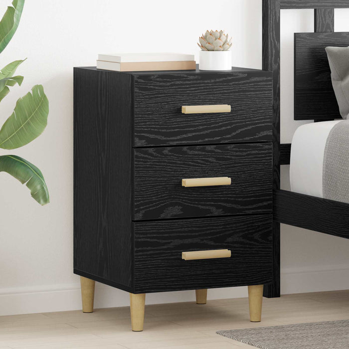 Dulap de noapte Stejar Negru 40 x 40 x 66 cm Lemn compozit WALTI