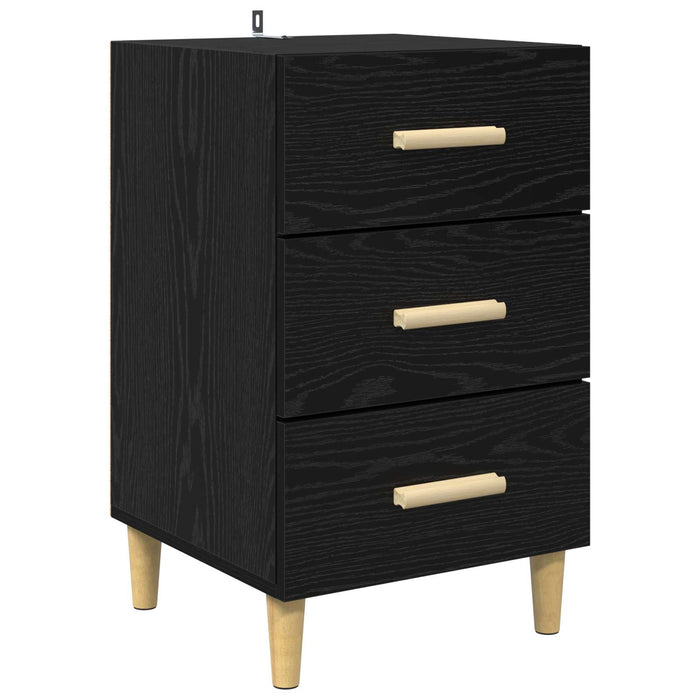 Dulap de noapte Stejar Negru 40 x 40 x 66 cm Lemn compozit WALTI