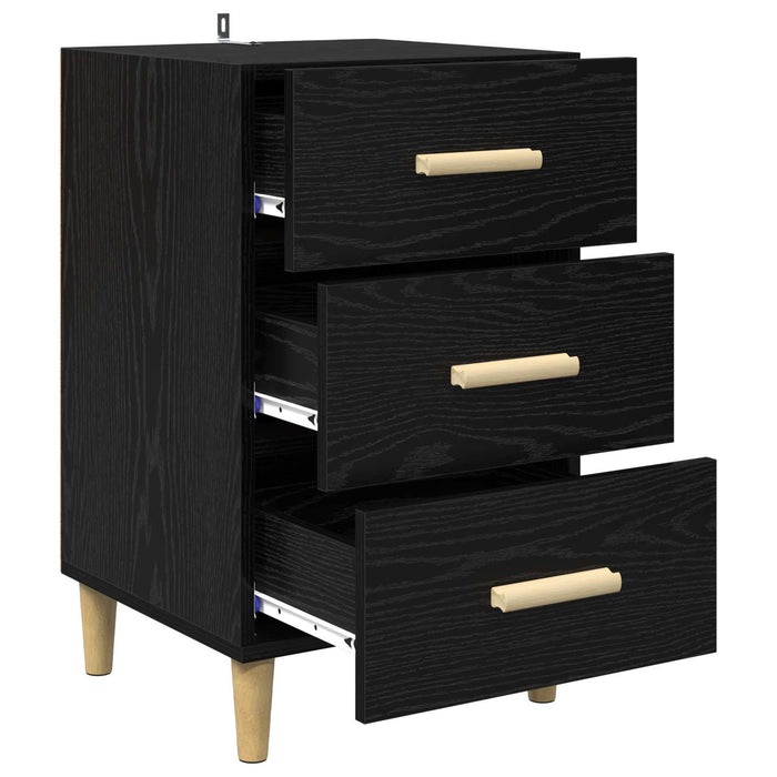 Dulap de noapte Stejar Negru 40 x 40 x 66 cm Lemn compozit WALTI