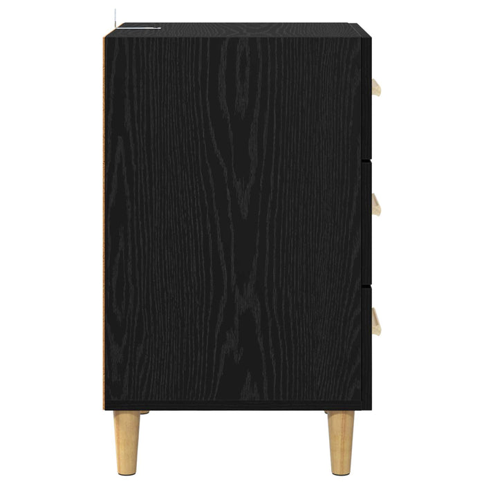 Dulap de noapte Stejar Negru 40 x 40 x 66 cm Lemn compozit WALTI