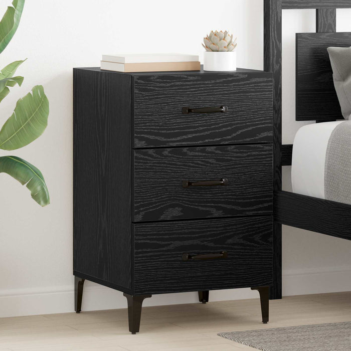 Dulap de noapte Stejar Negru 40 x 40.5 x 66 cm Lemn compozit - WALTI WALTI
