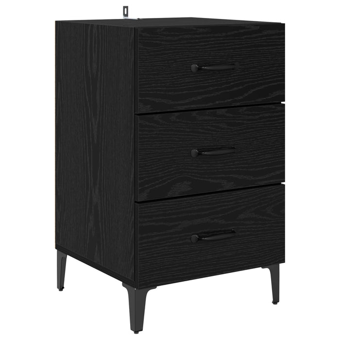 Dulap de noapte Stejar Negru 40 x 40.5 x 66 cm Lemn compozit - WALTI WALTI