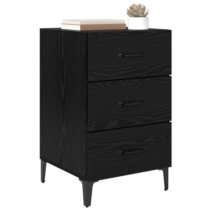 Dulap de noapte Stejar Negru 40 x 40.5 x 66 cm Lemn compozit - WALTI WALTI