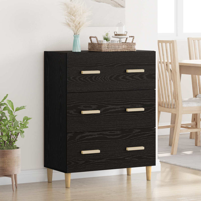 Bufet Stejar Negru 69,5 x 34 x 90 cm Lemn compozit - WALTI WALTI