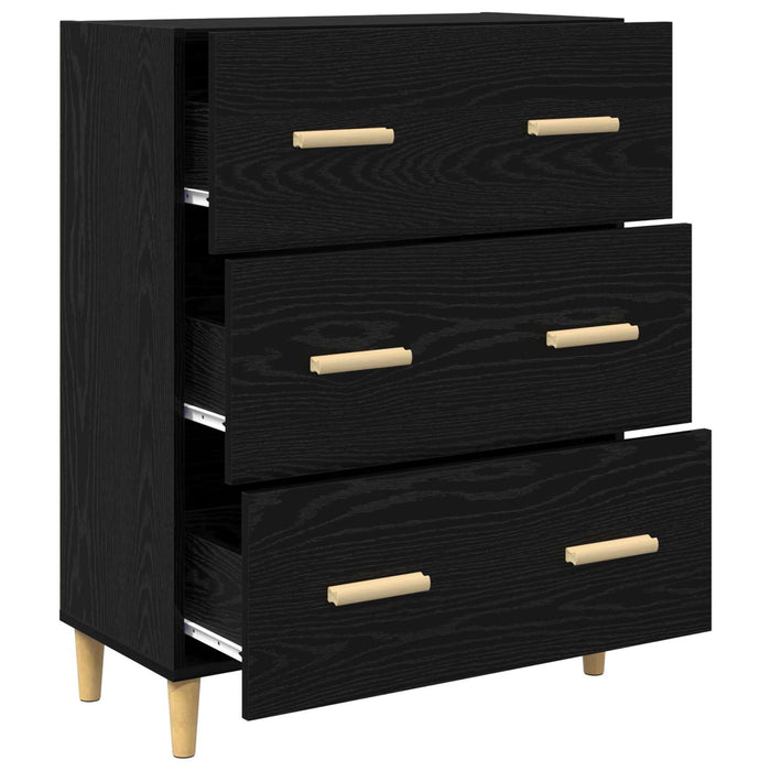 Bufet Stejar Negru 69,5 x 34 x 90 cm Lemn compozit - WALTI WALTI