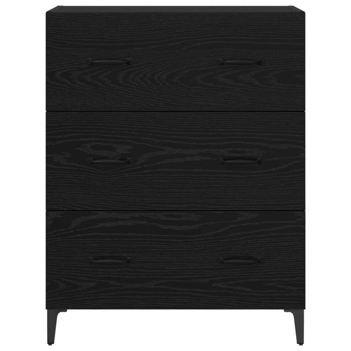 Bufet Stejar Negru 69,5 x 34 x 90 cm Lemn Ingineresc și Fier - WALTI WALTI