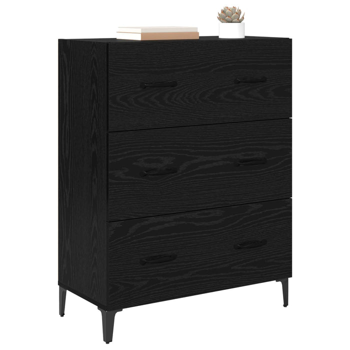 Bufet Stejar Negru 69,5 x 34 x 90 cm Lemn Ingineresc și Fier - WALTI WALTI