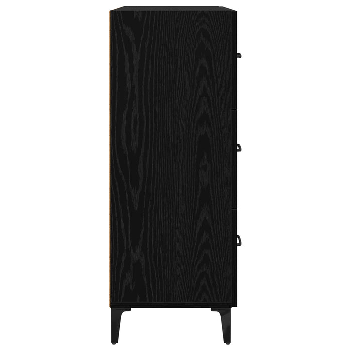 Bufet Stejar Negru 69,5 x 34 x 90 cm Lemn Ingineresc și Fier - WALTI WALTI