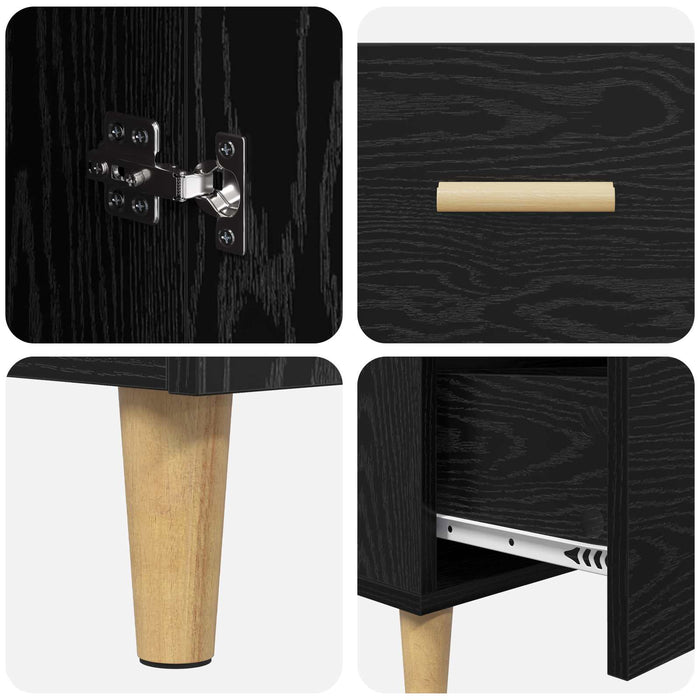 Bufet cu sertar Stejar negru 34 x 69.5 x 90 cm Lemn compozit - WALTI WALTI