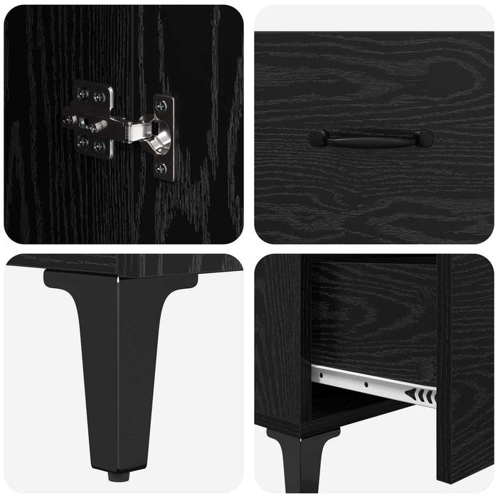 Bufet cu sertar Stejar Negru 69,5 x 34 x 90 cm Lemn compozit - WALTI WALTI