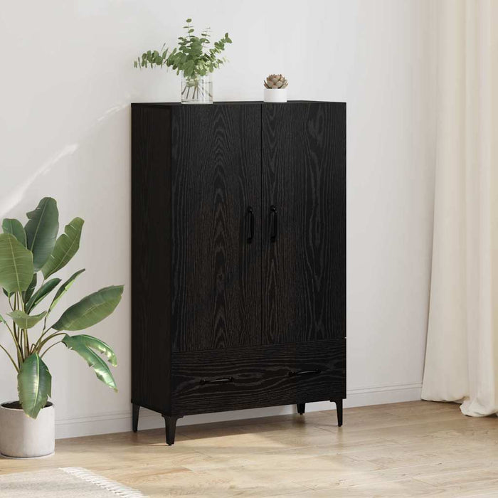 Bufet Stejar Negru 70 x 31 x 115 cm Lemn Ingineresc și Fier - WALTI WALTI