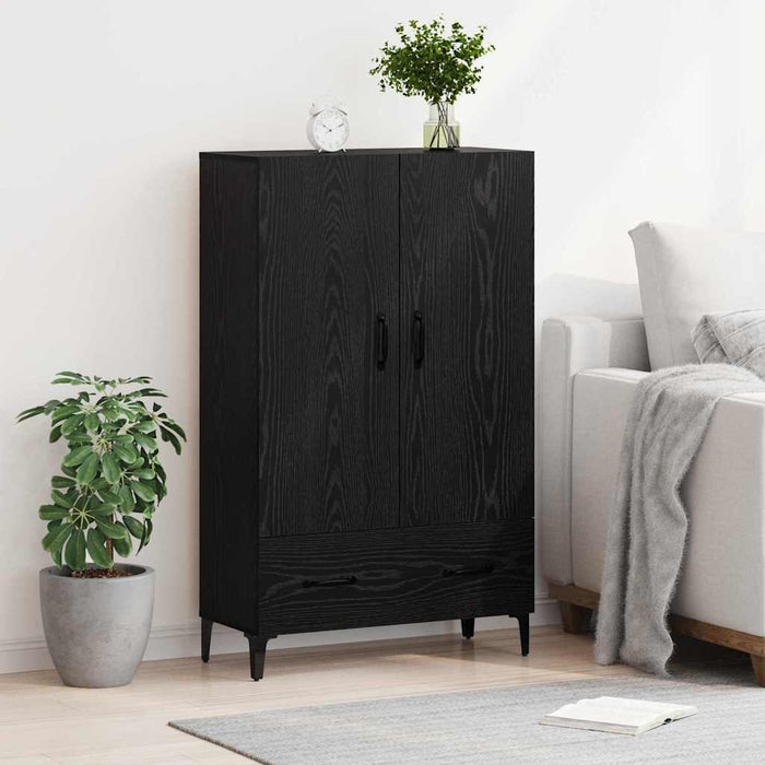 Bufet Stejar Negru 70 x 31 x 115 cm Lemn Ingineresc și Fier - WALTI WALTI