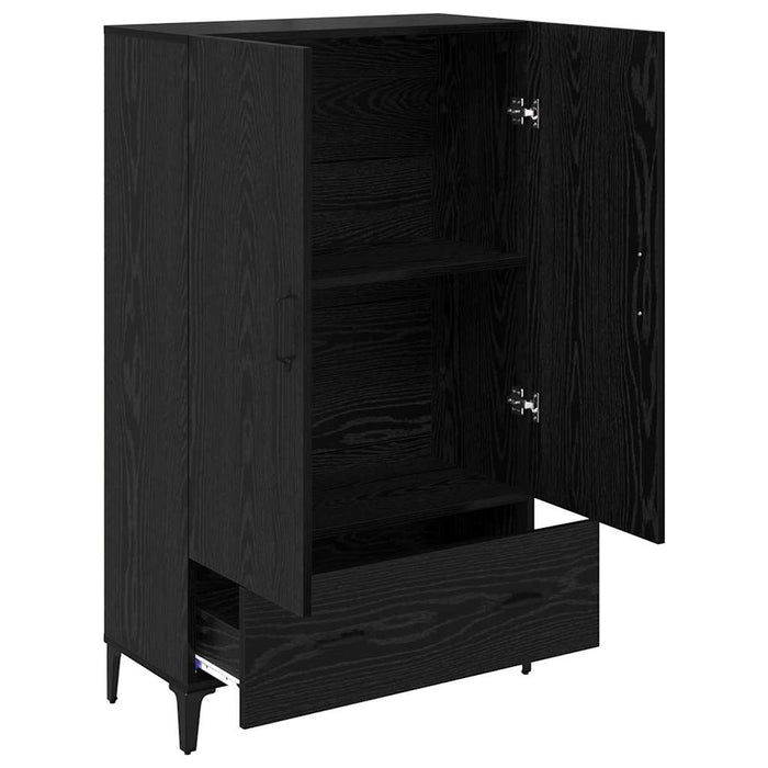 Bufet Stejar Negru 70 x 31 x 115 cm Lemn Ingineresc și Fier - WALTI WALTI