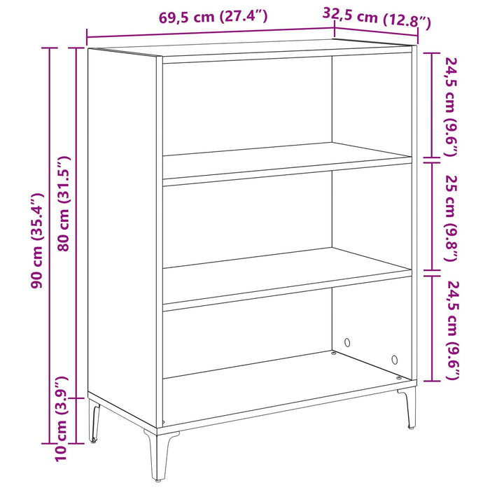 Bufet Lemn vechi 69,5 x 32,5 x 90 cm Lemn compozit - WALTI WALTI