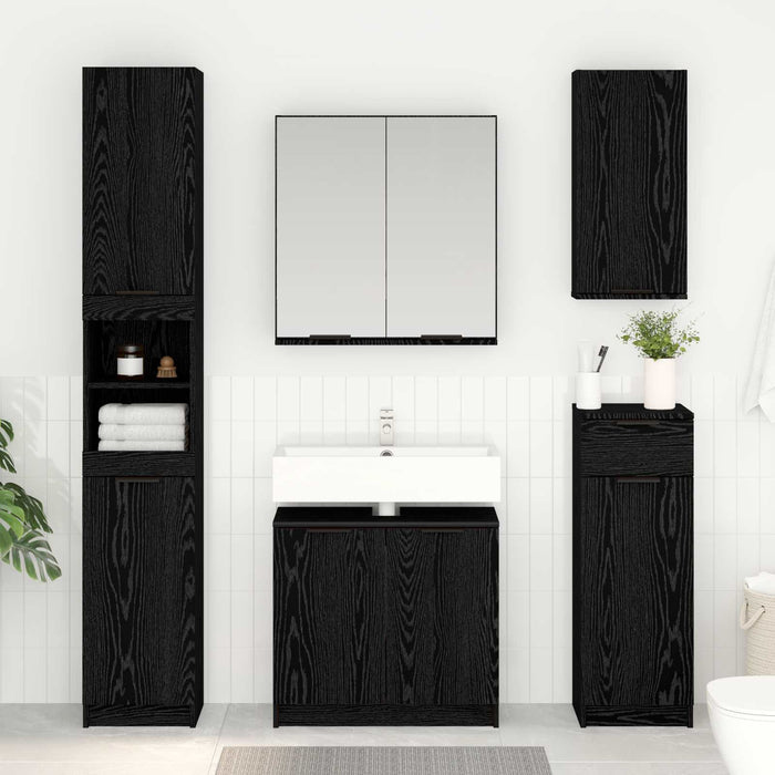 Dulap de Baie Stejar Negru 64,5 x 33,5 x 59 cm Lemn compozit - WALTI WALTI