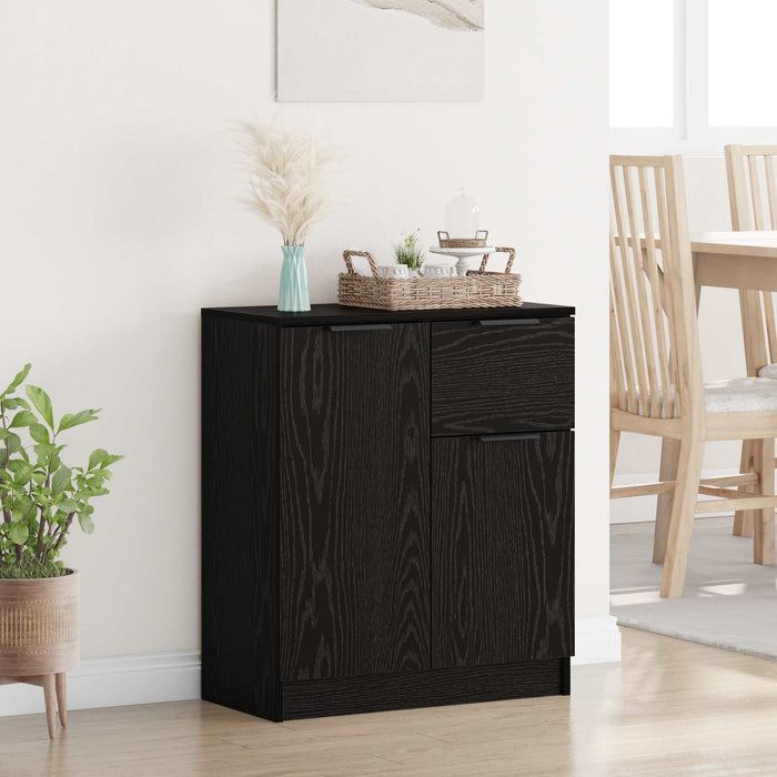 Bufet cu sertar Stejar Negru 60 x 30 x 70 cm Lemn compozit - WALTI WALTI