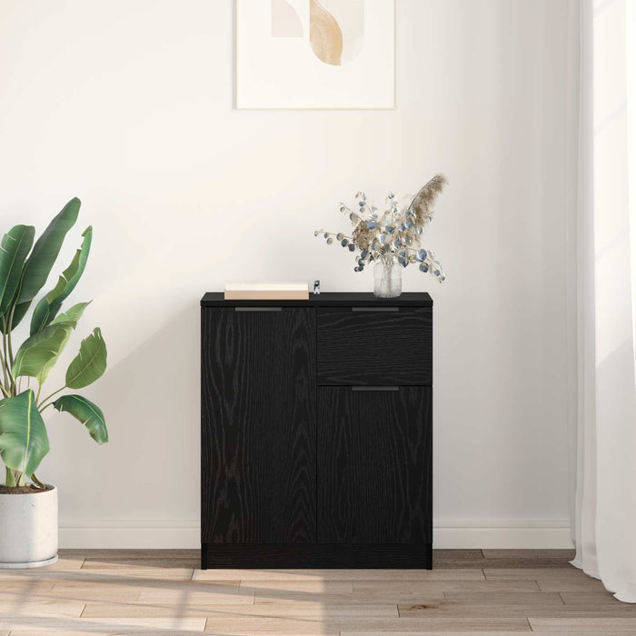 Bufet cu sertar Stejar Negru 60 x 30 x 70 cm Lemn compozit - WALTI WALTI