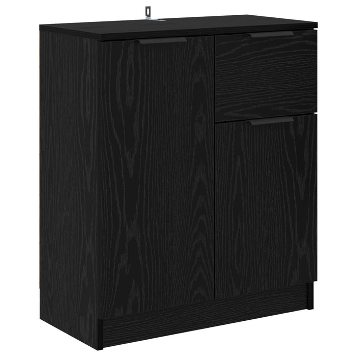 Bufet cu sertar Stejar Negru 60 x 30 x 70 cm Lemn compozit - WALTI WALTI
