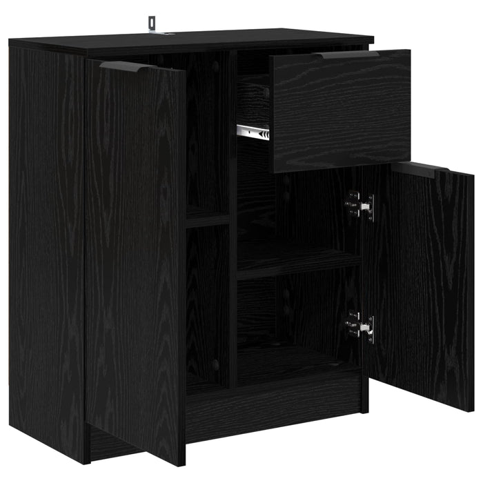 Bufet cu sertar Stejar Negru 60 x 30 x 70 cm Lemn compozit - WALTI WALTI