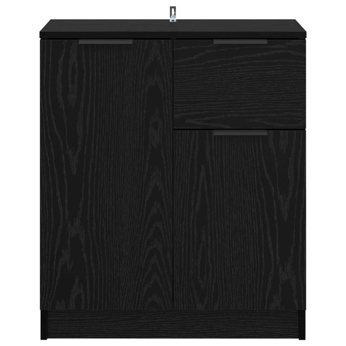 Bufet cu sertar Stejar Negru 60 x 30 x 70 cm Lemn compozit - WALTI WALTI