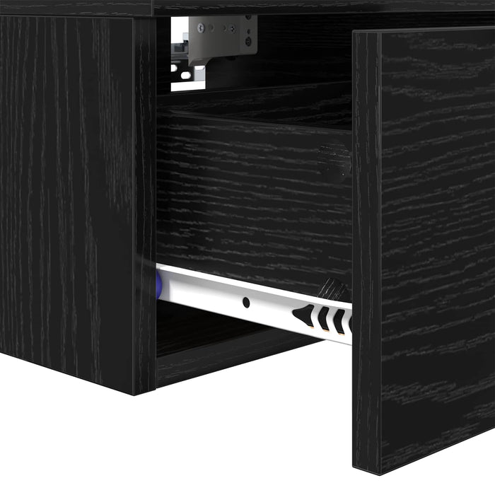 Dulap de noapte Stejar Negru 34 x 30 x 20 cm Lemn compozit - WALTI WALTI