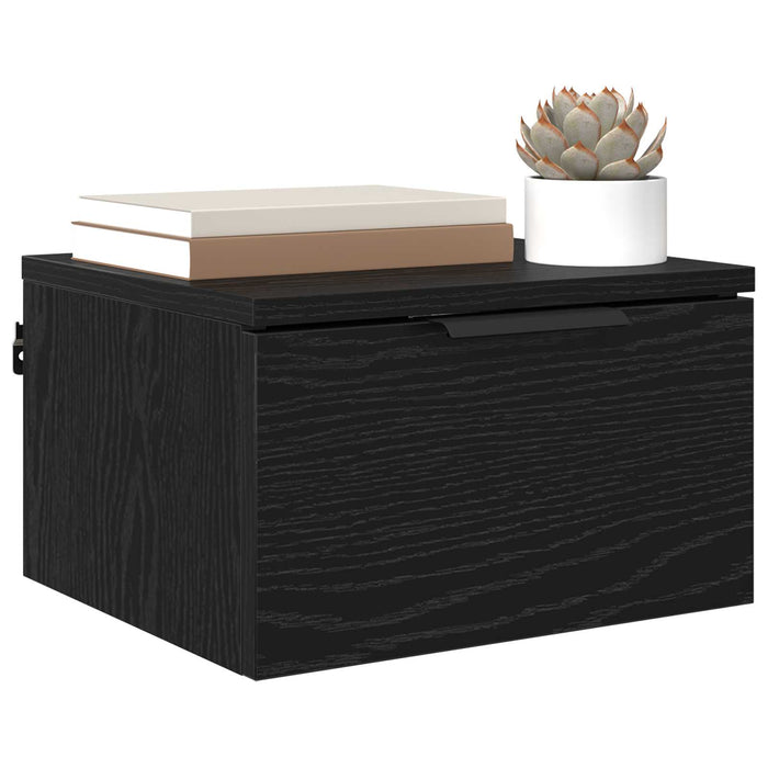 Dulap de noapte Stejar Negru 34 x 30 x 20 cm Lemn compozit - WALTI WALTI