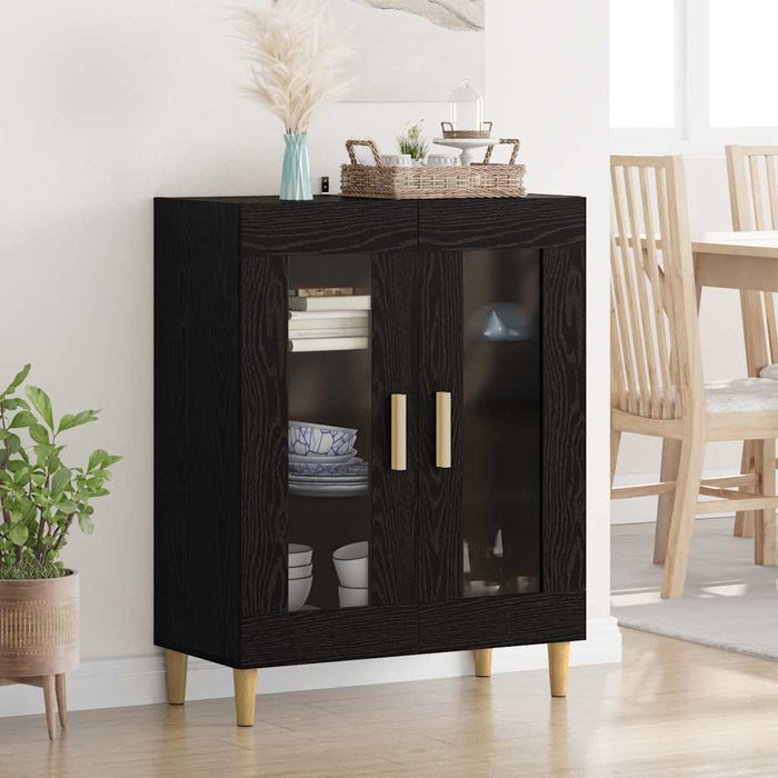 Bufet Stejar Negru 69,5 x 34 x 90 cm Lemn compozit - WALTI WALTI