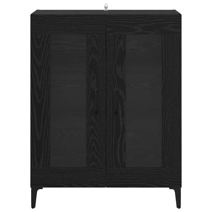 Bufet Stejar Negru 69,5 x 34 x 90 cm Lemn Ingineresc și Fier - WALTI WALTI