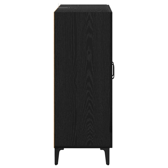 Bufet Stejar Negru 69,5 x 34 x 90 cm Lemn Ingineresc și Fier - WALTI WALTI