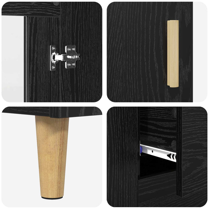 Bufet cu sertar Stejar Negru 69,5 x 34 x 90 cm Lemn compozit - WALTI WALTI