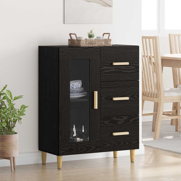 Bufet cu sertar Stejar Negru 69,5 x 34 x 90 cm Lemn compozit - WALTI WALTI