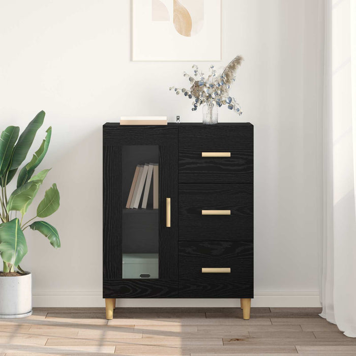 Bufet cu sertar Stejar Negru 69,5 x 34 x 90 cm Lemn compozit - WALTI WALTI