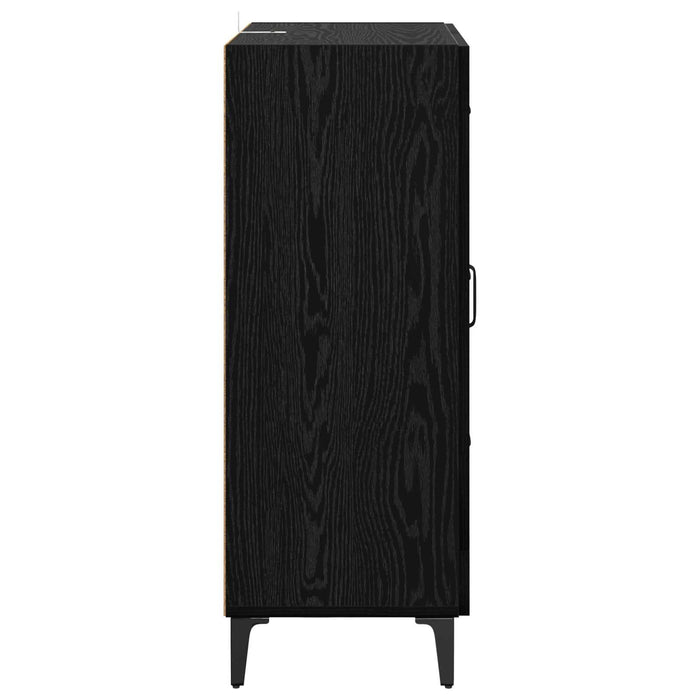 Bufet Stejar Negru 69,5 x 34 x 90 cm Lemn Ingineresc și Fier - WALTI WALTI